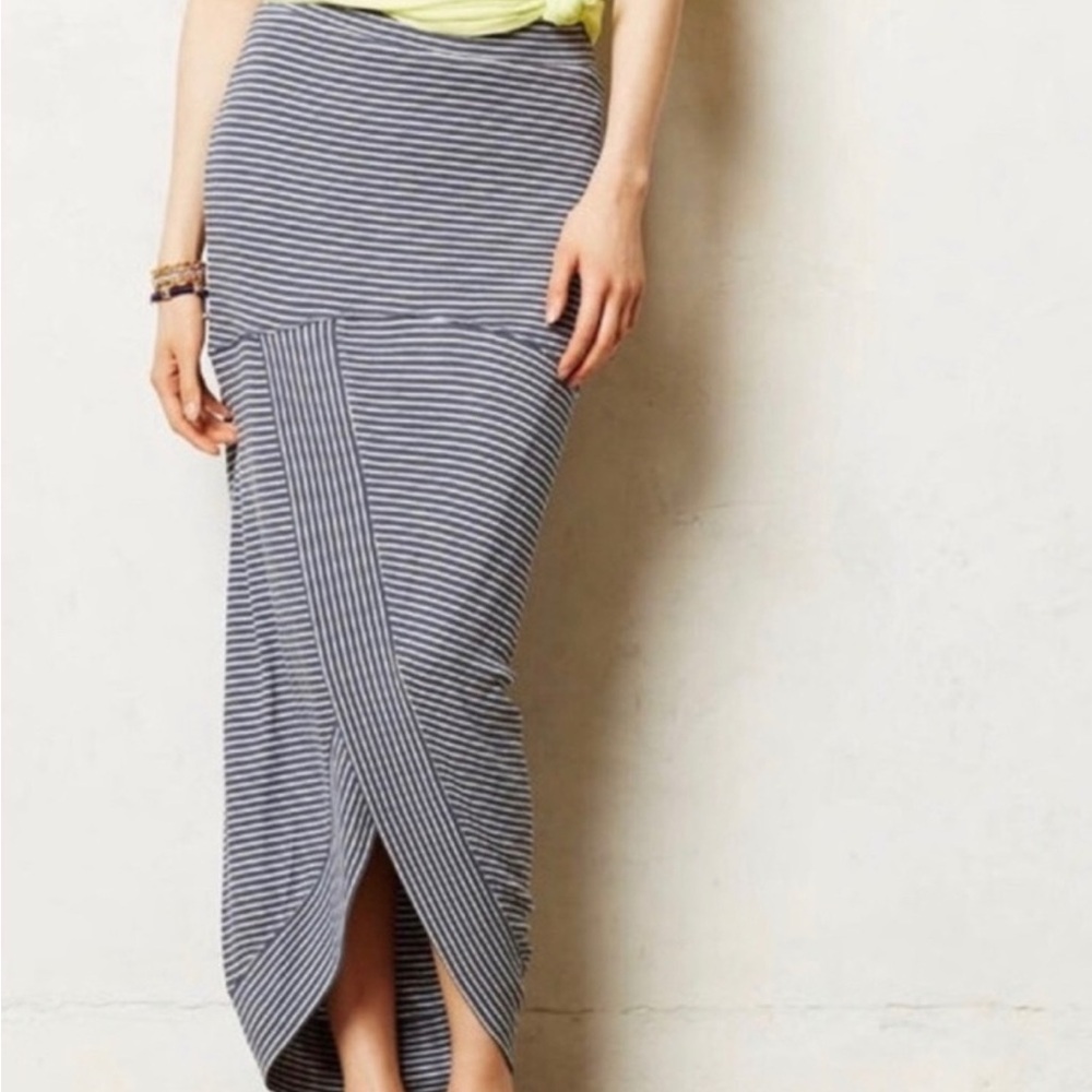 Anthropologie Bordeaux Striped Maxi Skirt. Size Medium.